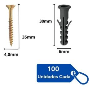 Parafuso 45x4,5mm Bicromado com Bucha 6mm